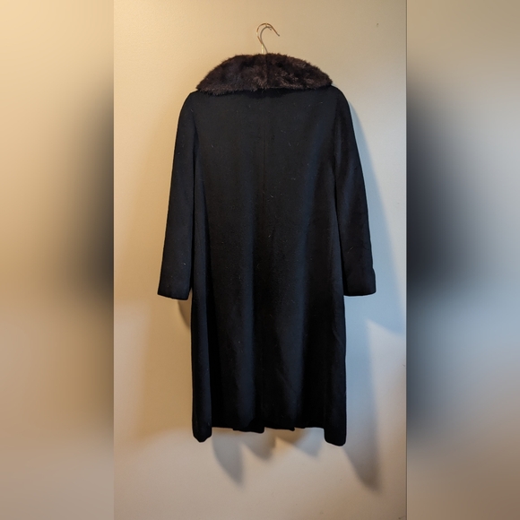 Vintage Cashmere and Mink coat from 1950s 60s in Black EUC size M/L - Picture 3 of 10